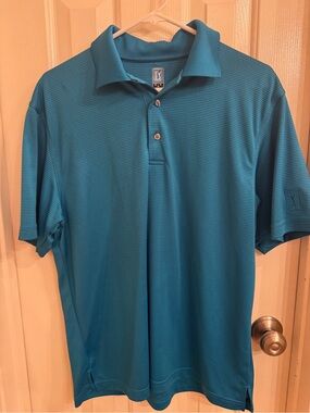 PGA Tour Men's Teal Blue Performance Polo